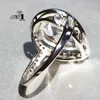 Joyería YaYI de moda corte princesa 5,4 CT circonita blanca Color plata compromiso Niña de boda fiesta anillos regalo de Navidad ► Foto 3/6