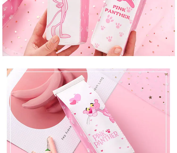 Креативная Розовая пантера кавайный Пенал школьный пенал для карандашей большая ручка коробка для девочек Подарки милые канцелярские принадлежности сумка