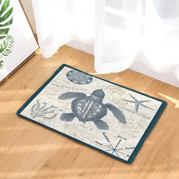 

CAMMITEVER Vintage Style Sea Star Turtles Coral Bathroom Kitchen Home Rug Absorbent Non-slip Mats Carpet Bottom Price