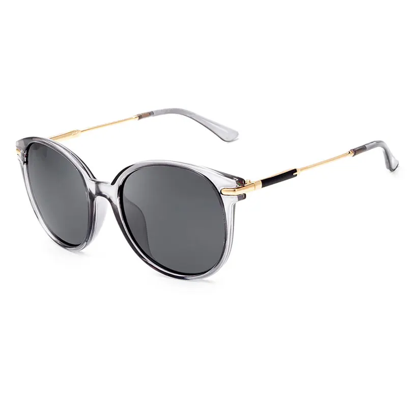 HUHAITANG поляризованные в форме кошачего глаза Sunglases женские роскошные прогулочные Солнцезащитные очки Мужские брендовые дизайнерские кошачьи очки для вождения солнцезащитные очки для женщин s - Цвет линз: Gray