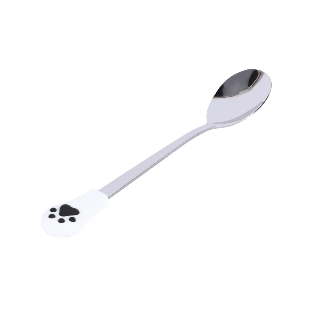 1 Pcs Stainless Steel Cute Cat Claw Coffee Spoons Fruit Fork Dessert Spoon Candy Tea Spoon Cat Drink Tableware Kitchen Supplies - Color: A