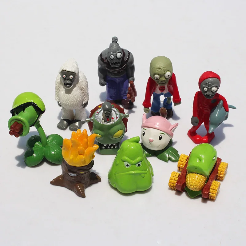 Фигурки растений против зомби ПВХ сквош гэтлин Горох Cattail Cob Cannon Yeti Dolphin Pider модель