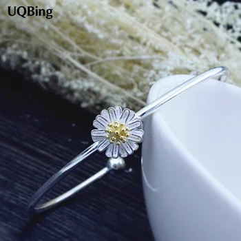 

Explosion 925 Sterling Silver Daisy Flower Bangles Bracelets Fashion Accessories Women Bangles Srebrna bransoletka