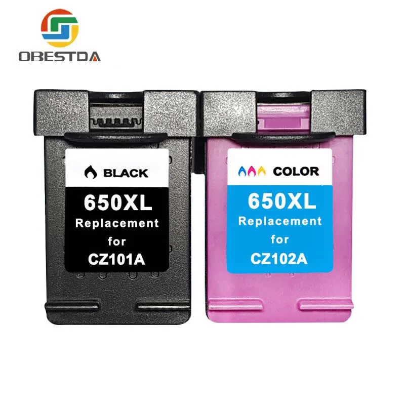 

Obestda 650XL Refilled Ink Cartridge Replacement for HP 650 XL for HP Deskjet 1015 1515 2515 2545 2645 3515 3545 4515 4645