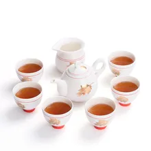 Чайные наборы кунг-фу чайный горшок чашки в подарочной упаковке японский простой семейная ярмарка чашка белый фарфор декор для гостиной