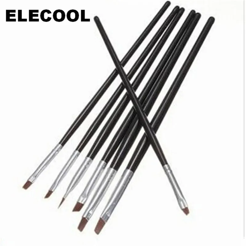 7 шт./компл. кисти ELECOOL для дизайна ногтей рисования очистки от пыли акрилового