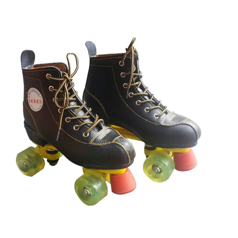 Унисекс двойная линия для взрослых воловья кожа Quad параллельная обувь для скейтборда сапоги прозрачный PU колеса ударопрочный с тормозом дышащий