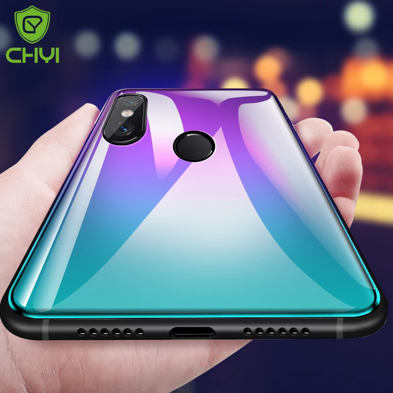

CHYI case For Xiaomi Mi 9 glass case cover Mi9 xiaomi mi 8 Explorer pattern back cover Mi8pro Luxury case Tempered Glass Case