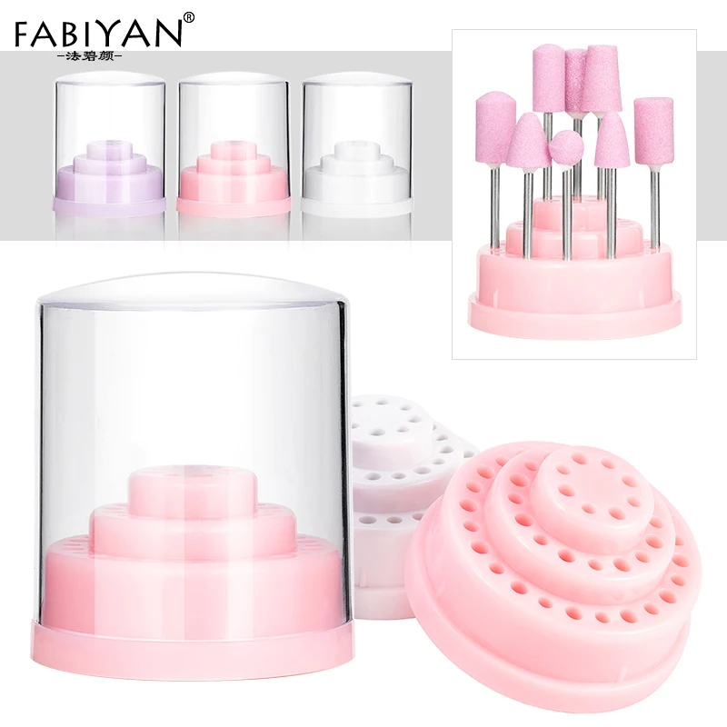 

Nail Art Drill Bit Box 48 Holes Organizer Container Holder Exhibition Stand Display Empty Storage Box Manicure Accessories Tool