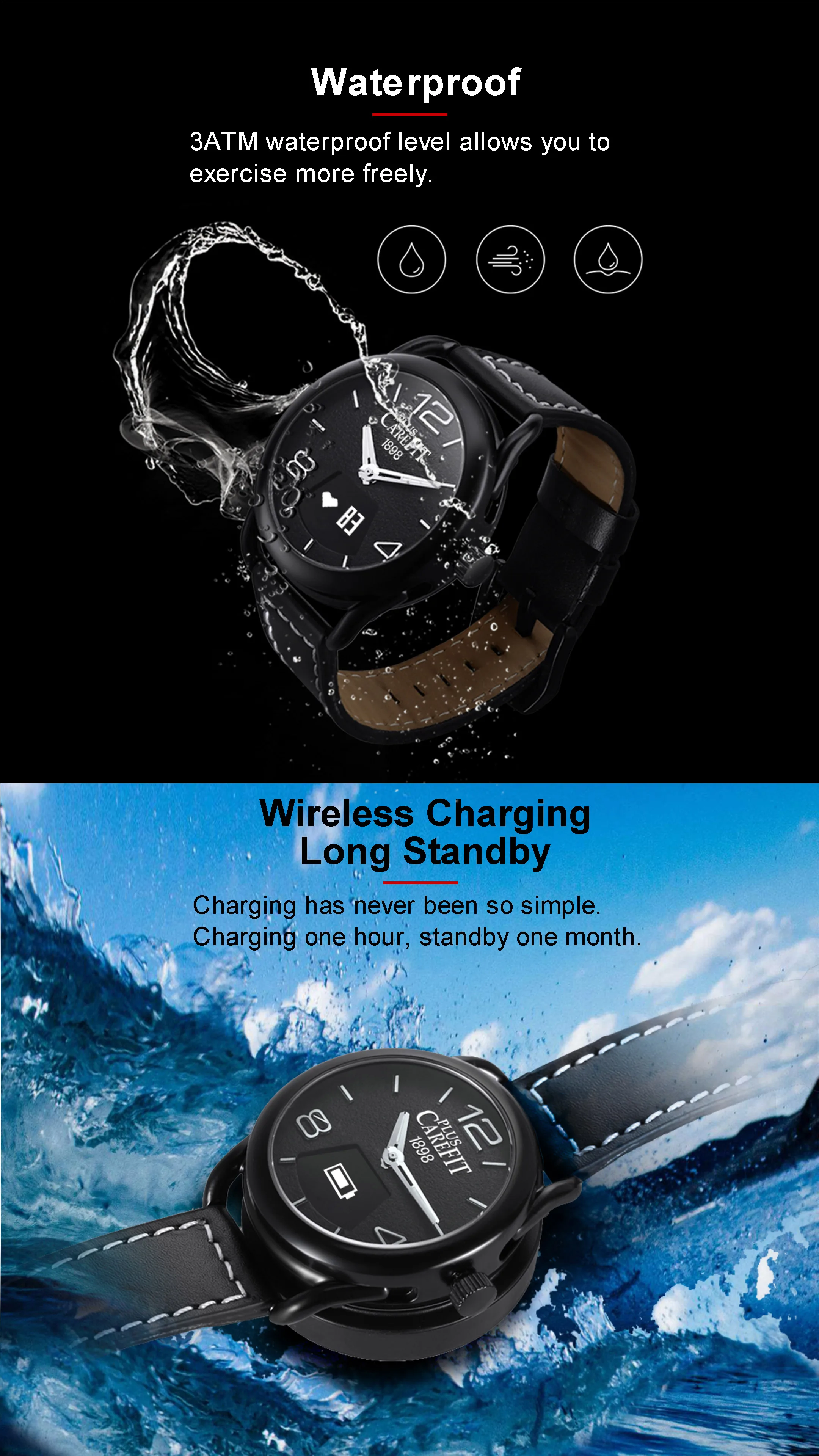 Ainuevo A1 бизнес Смарт-часы 0,49 дюймов OLED сапфир Air Touch 3 АТМ водонепроницаемый монитор сердечного ритма кровяное Кислородное давление