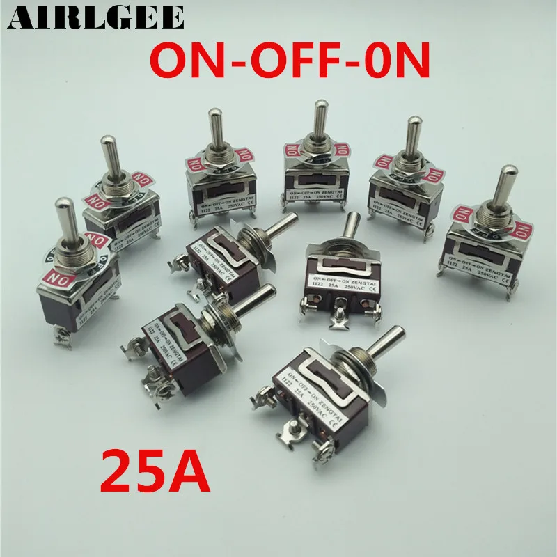 10 Pcs SPDT ON/OFF/ON Latching Type 3Position 3Screw Terminal Panel