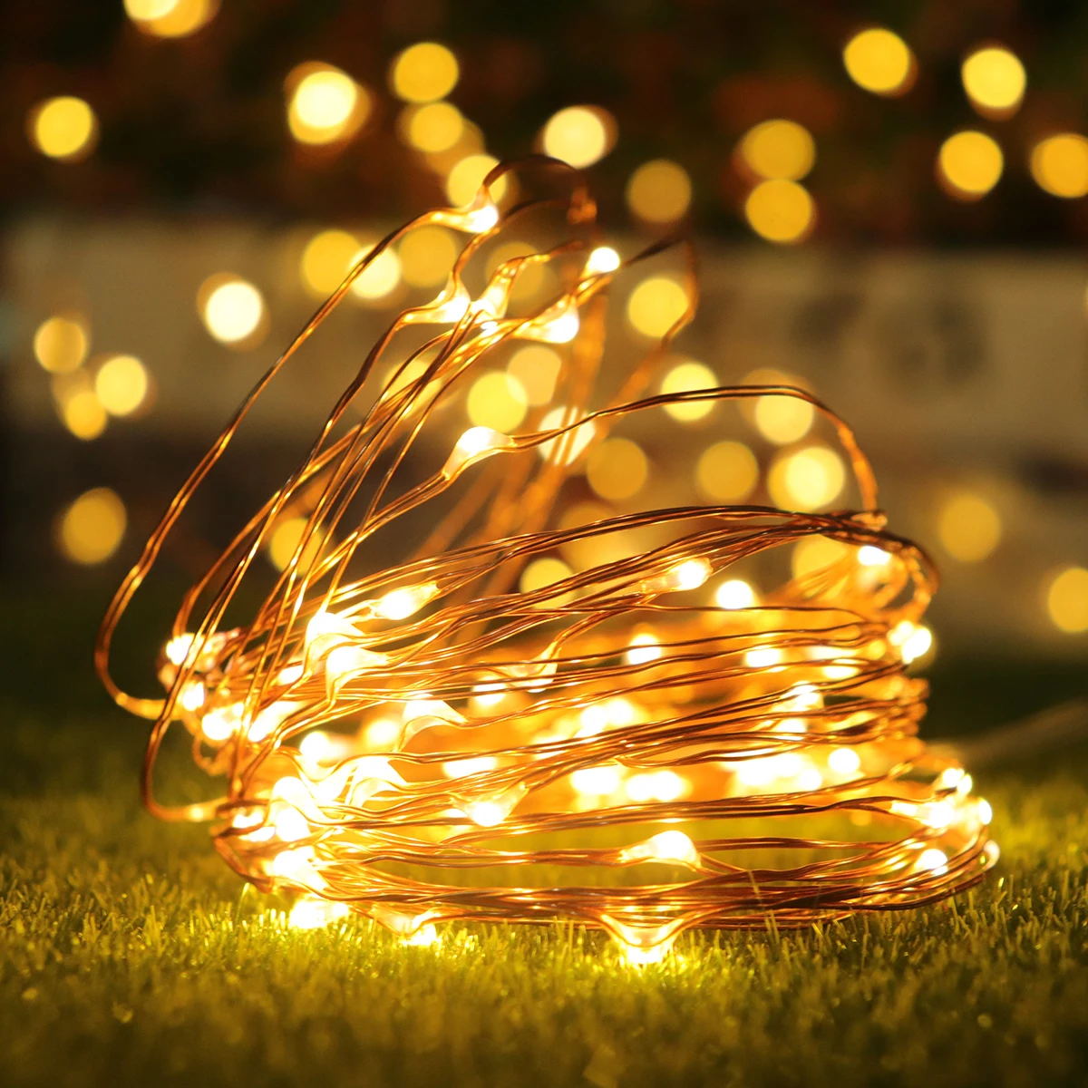 DCOO 100/200LED  Battery Operated Starry Fairy Lights Waterproof Christmas Decor Lights with Remote Control for Xmas Tree