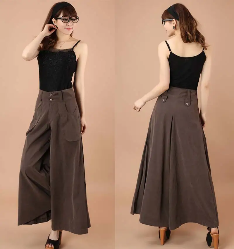 Plus size spring Summer Women solid Wide Leg Loose Dress Pants Female Casual Skirt Trousers Capris Culottes Plus size spring Summer Women solid Wide Leg Loose Dress Pants Female Casual Skirt Trousers Capris Culottes