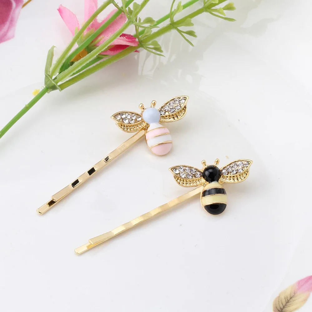 1PC Hair Clip Cute Bee Rhinestone Alloy Hairgrip Bee Rhinestone Hairgrip Girls Hair Clip Accessories Hairpin Hairpin Headwear