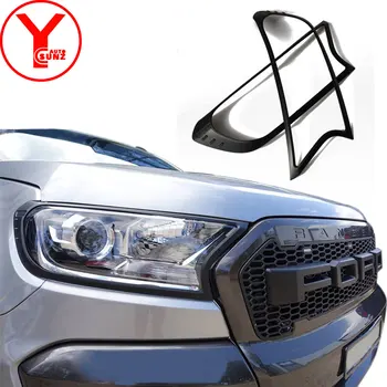 

YCSUNZ black headlight head lamp head light cover car accessories For Ford Everest Endeavour Ranger wildtrak T7 2017 2016-2018