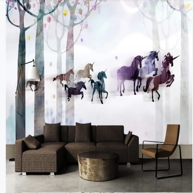 

Strange romantic fantasy flower tree fashion trend background wall painting