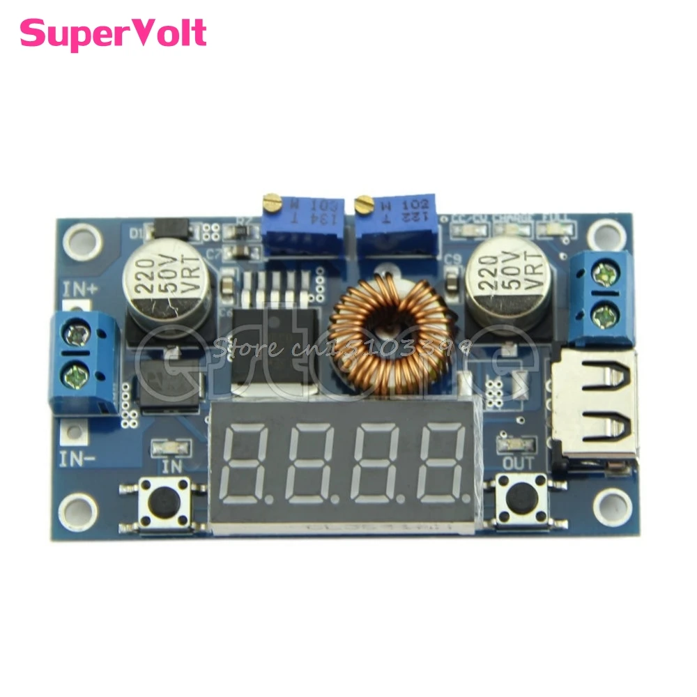 

5A CC CV LED Drive Lithium Charger Power Step-down Module With Voltmeter Ammeter #G205M# Best Quality