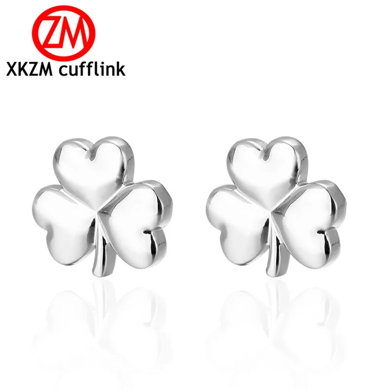 

Fashion Luxury shirt silver clover cufflink for mens Brand cuff buttons cuff links High Quality abotoaduras Jewelry