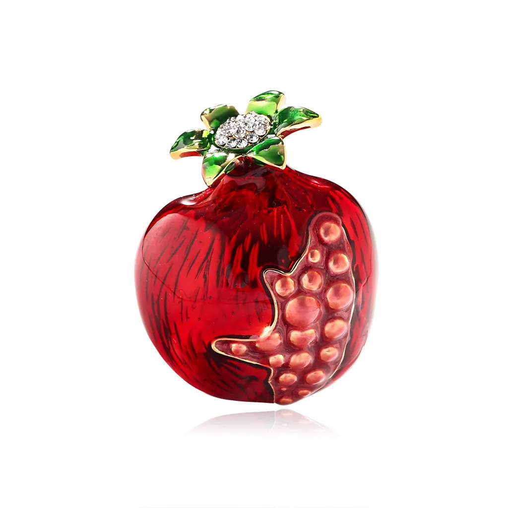 

2019 New Red Pomegranate Brooches for Women Girls Men Enamel Pin Fruit Pins Party Clothing Sweater Suit Coat Scarf Jewelry Gifts