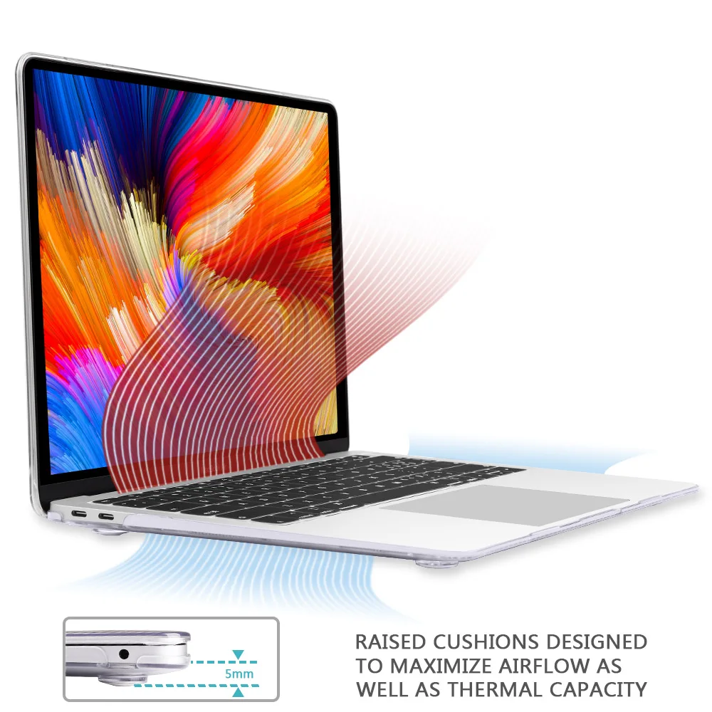 Redlai прозрачный кристалл дорогой чехол для Macbook Air 13 дюймов A1932 2018 для apple macbook Pro 13 Touch Bar retina A1706 A1989