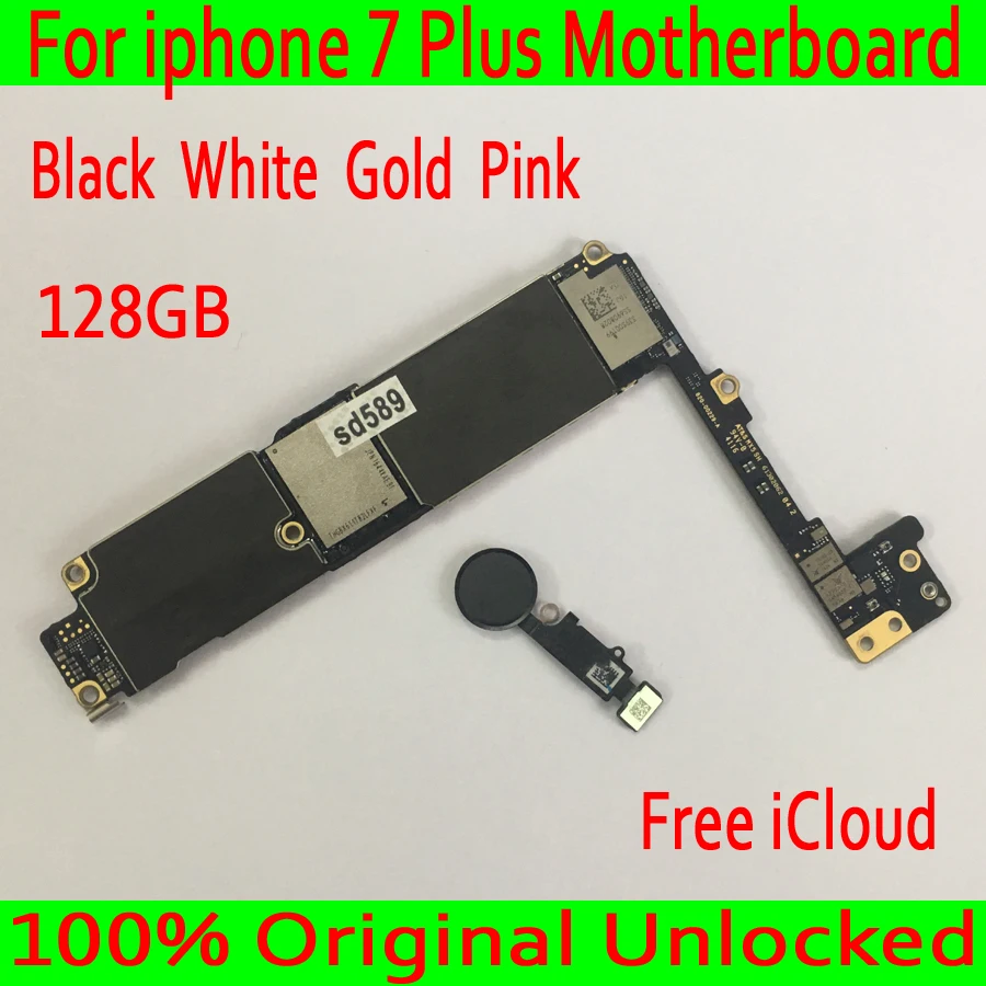 

with Free iCloud for iphone 7 Plus Motherboard 128GB Original unlocked for iphone 7P Logic board with Touch ID Free Shipping