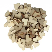 100 шт в форме сердца деревянные ломтики свадебные деревянные сердца для настенный Декор для дома DIY ремесла свадебные украшения