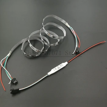 

WS2811 5050 RGB LED Strip 1m 5M Individual Addressable DC12V White PCB plus 2811 3key controller