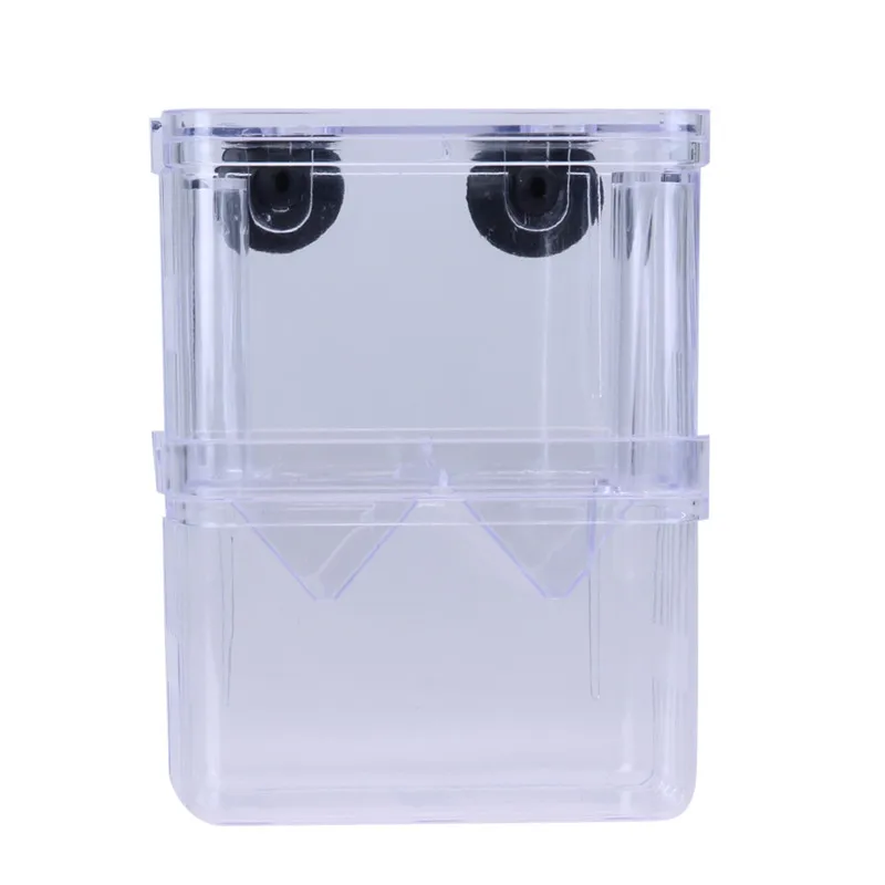 S/L акриловая коробка для разведения рыб аквариумный ящик для заводчиков двойной Гуппи инкубационная изоляция инкубатора зоотовары аквариумные аксессуары - Цвет: Белый