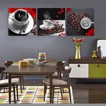 Kitchen restaurant coffee beans murals art decor canvas print pictures flower oil painting bedroom painting 3 Pcs 079