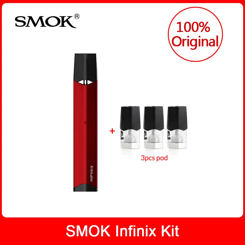 Original SMOK Infinix Kit with built in 250mAh Battery + 3pcs Pod 2ml (Optional) electronic cigarette smok infinix vape pod kit Original SMOK Infinix Kit with built in 250mAh Battery + 3pcs Pod 2ml (Optional) electronic cigarette smok infinix vape pod kit