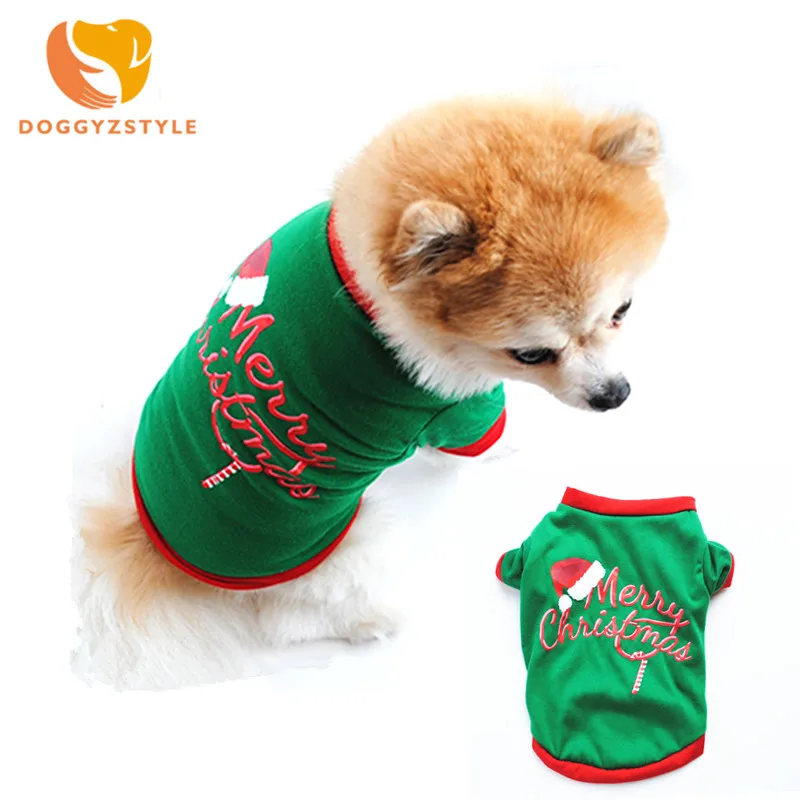 DOGGYZSTYLE Xmas Pets Dog Vest T shirt Christmas Dog Clothes For Small