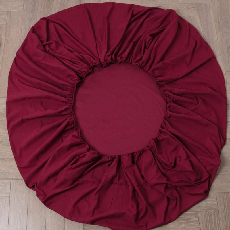 Solid color fitted sheet mattress cover with all-round elastic rubber band bed sheet for twin full