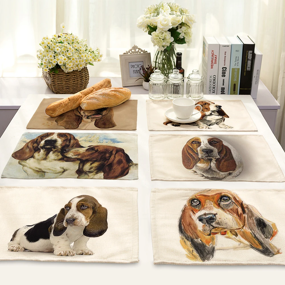 Lovely Pet dog design Printed Table Placemat for Wedding Party America