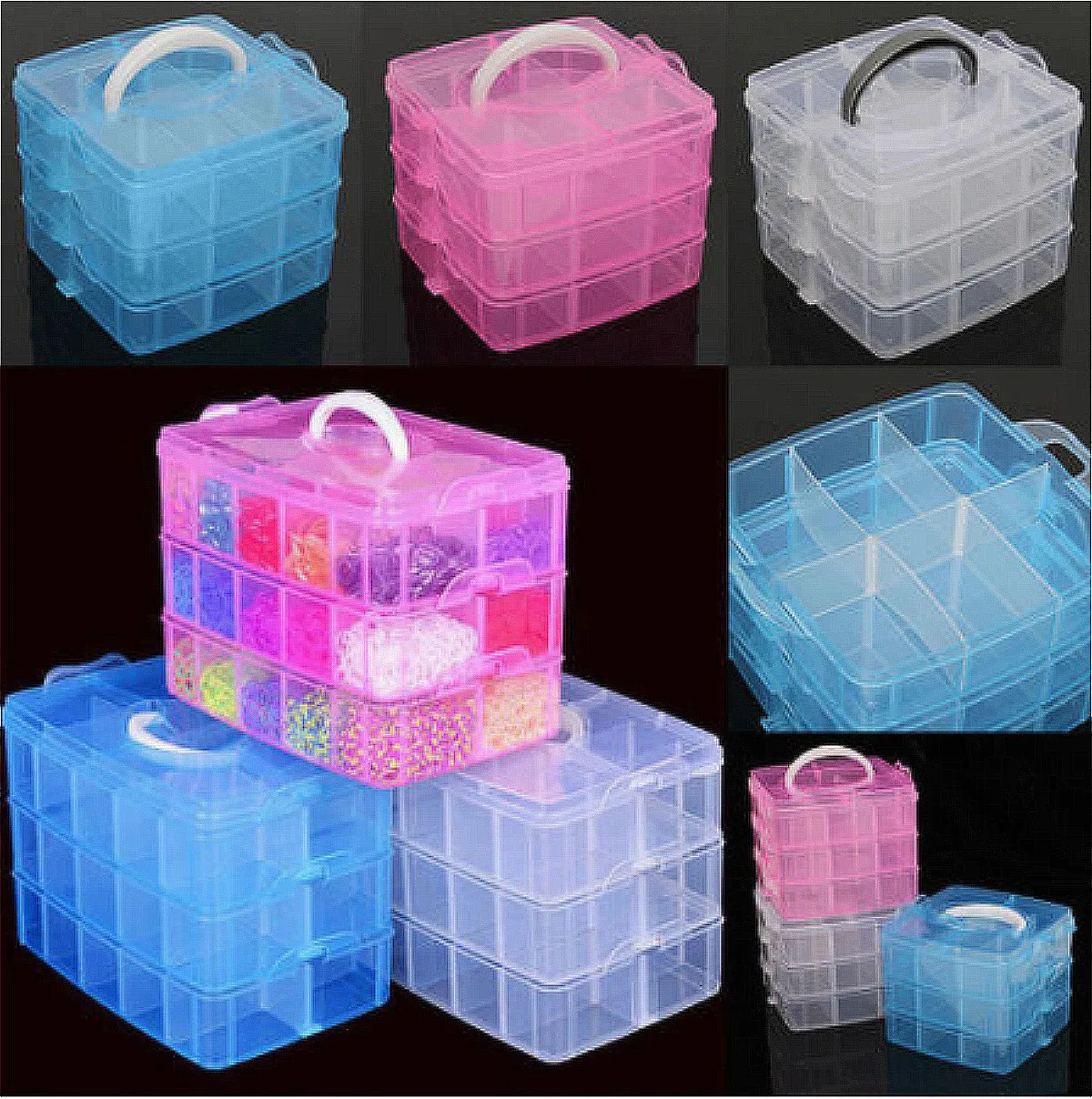 3 Layer 18 Grids Storage Plastic Boxes Jewelry Bead Storage Box Container Organizer Case Craft Boxes 3 Layer 18 Grids Storage Plastic Boxes Jewelry Bead Storage Box Container Organizer Case Craft Boxes