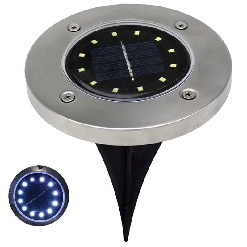 

10PCS 12 LEDs Solar Lights Outdoor Ground Lights Path Garden Landscape Lighting for Yard Driveway Lawn Pathway (White Light)