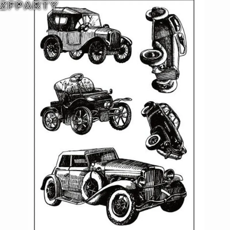 

ZFPARTY Vintage Car Transparent Clear Silicone Stamp/Seal for DIY scrapbooking/photo album Decorative clear stamp