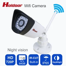 Wifi 720 p mini cámara de Bala A Prueba de agua Visión Nocturna de Seguridad Exterior cámara ONVIF P2P CCTV Cam con Ir-cut 64G TF tarjeta ranura