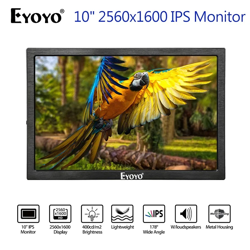 EYOYO EM1" 2560x1600 СВЕТОДИОДНЫЙ монитор со встроенными двумя громкоговорителями 400cd/m2 для ПК и ТВ-дисплея CC tv видеонаблюдения