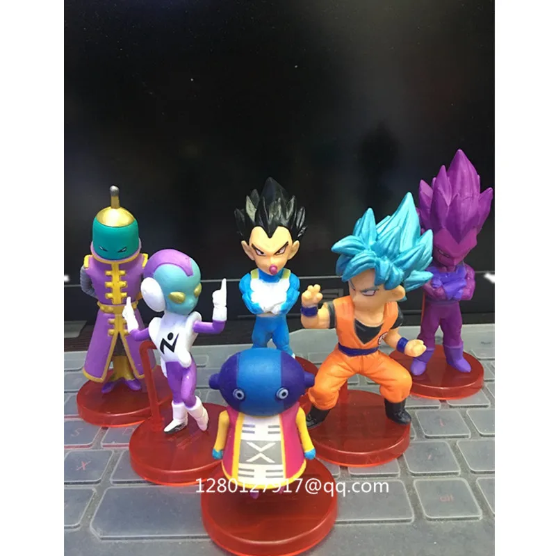 6 шт./партия WCF Dragon Ball Z Saiyan Son Goku Vegeta Gogeta Q-Version ПВХ фигурка Коллекционная модель