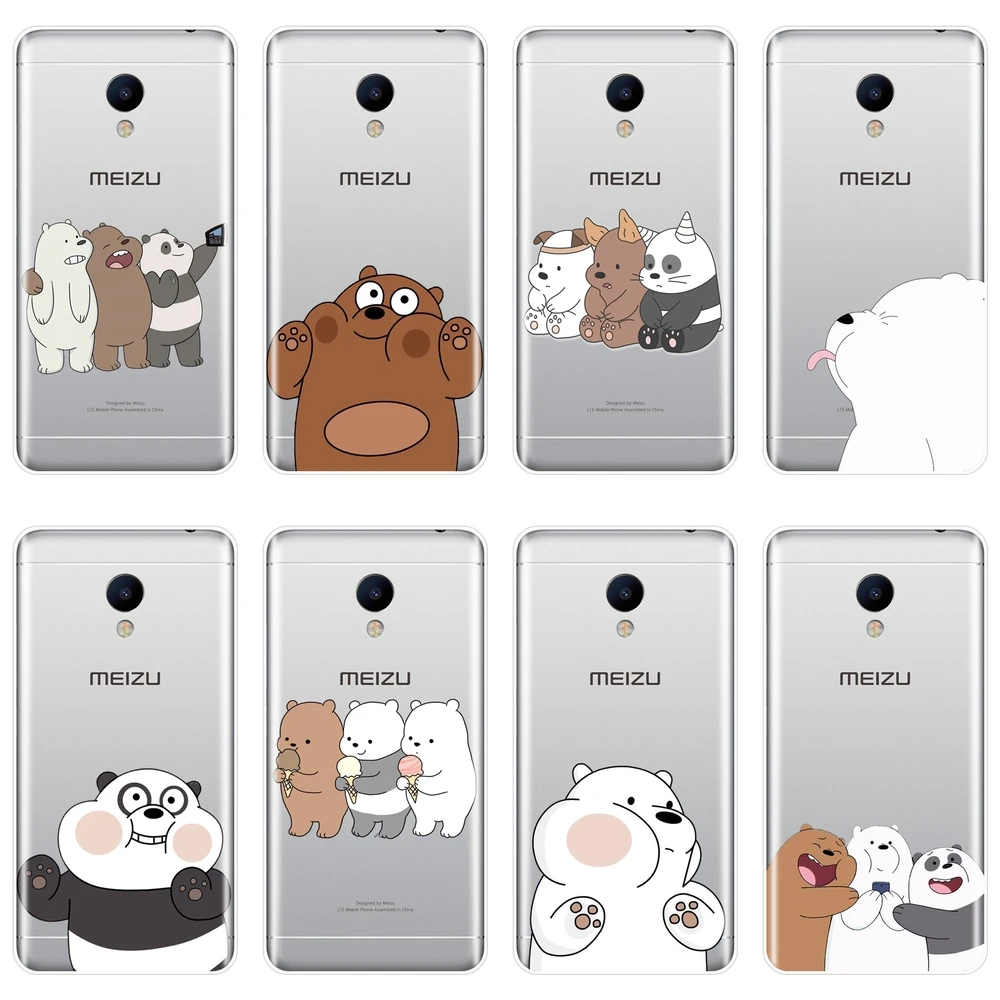 

TPU Soft Phone Case For Meizu M6 M6S M6T M5 M5C M5S M3 M3S M2 Silicone We Bare Bears Panda Back Cover For Meizu M2 M3 M5 M6 Note
