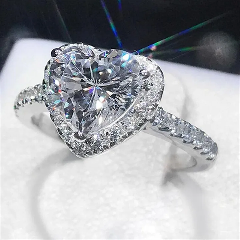 Choucong, 3 цвета, кольцо в форме сердца, 925 пробы, серебро, AAAAA, cz камень, обручальное кольцо, кольца для женщин, мужские ювелирные изделия