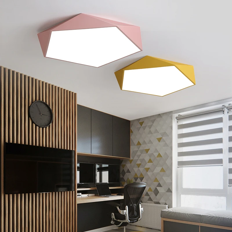 

Nordic Simple Diamond Metal Led Ceiling Lights Acrylic Living Room Dimmable Led Ceiling Lamp Bedroom Led Ceiling Light Fixtures