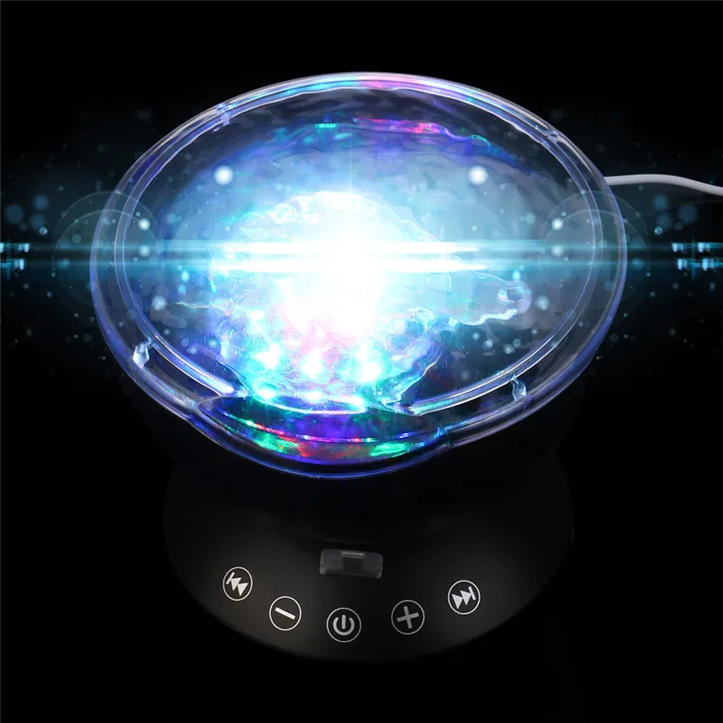  12 LED 7 Colors Night Lamp Remote Control Ocean Wave Projector Nightlight For Apartment Drawing Room Decor Lamparas 40JY3011