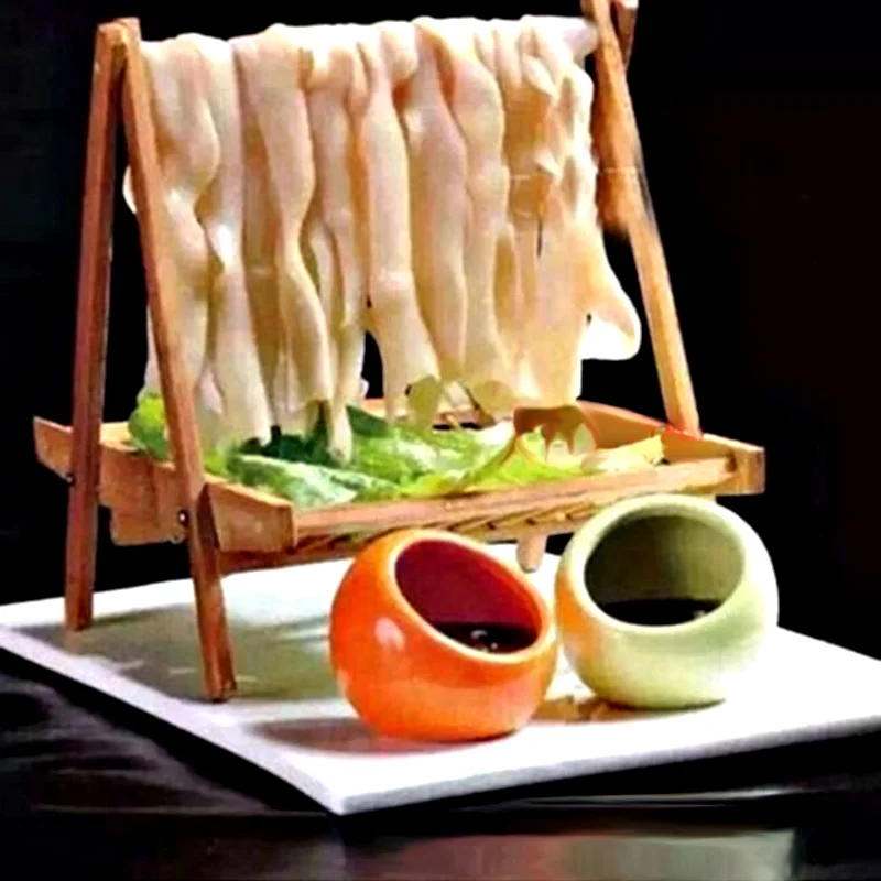 

1pcs Bamboo Sushi Basket Japanese Style Sashimi Tray Hot Pot Meat Vegetable Shelf Nigiri Plate Natural Tableware Portable Frame