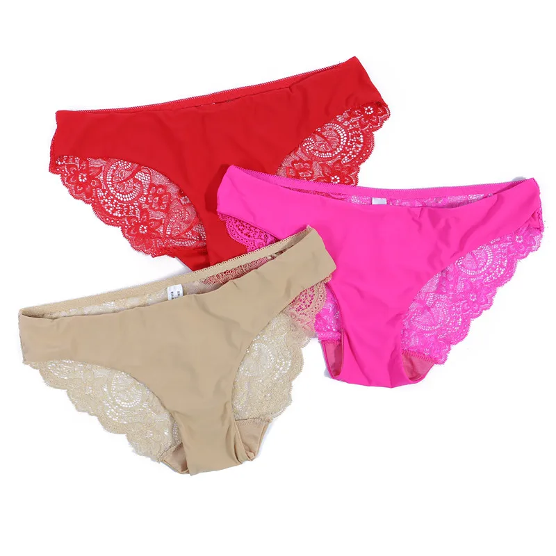 Lace Women's Panties Lace Women's Panties Sexy Female Underwear Seamless Ladies Briefs Low-rise Lingerie Soild Panty Girls Briefs Tangas Slip Femme
