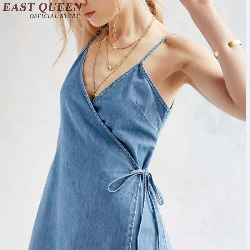 

2018 denim dress blue sexy denim sundress women female jeans sundress ladies summer style sundresses for women KK319 W