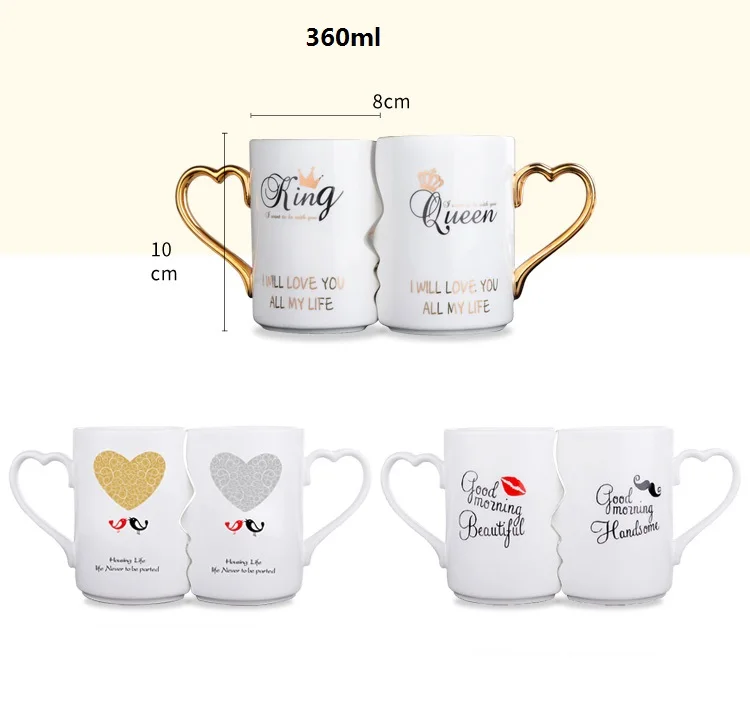 Details about   2Pcs/Set Couple Cup Ceramic Kiss Mug Valentine's Day Wedding Birthday Gift 