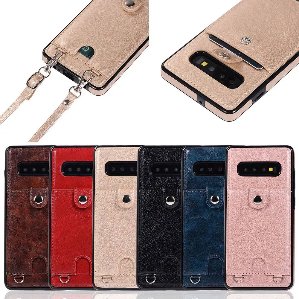 

KISSCASE Luxury Leather Phone Case for Samsung S8 S9 S10Plus Note 9 8 Cover Retro Wallet Case For Samsung S10 G950 G960 Cover #4