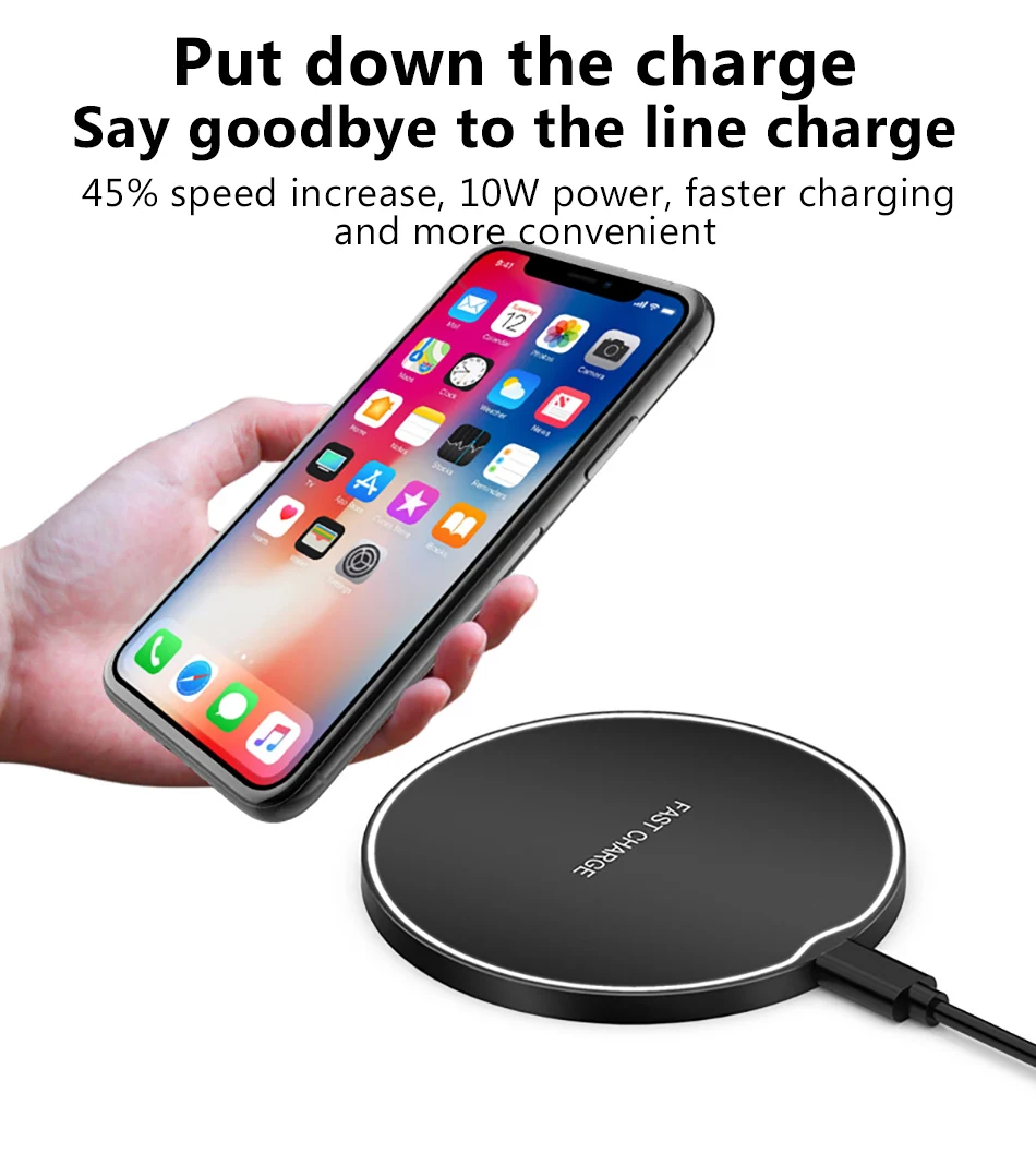!ACCEZZ 10W Fast Qi Wireless Charger For iPhone X 8 Plus For Samsung Galaxy S9 S8 Plus S7 S6 Edge Wireless Charging 5W For Nokia (3)