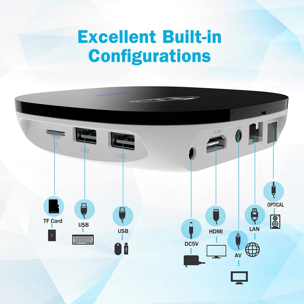 

TV BOX Smart 4K Ultra HD 2G 16G for Android 8.0 Movie WIFI Google Cast Media Player Set-top Box Media Player 100Mbps Set Top Box